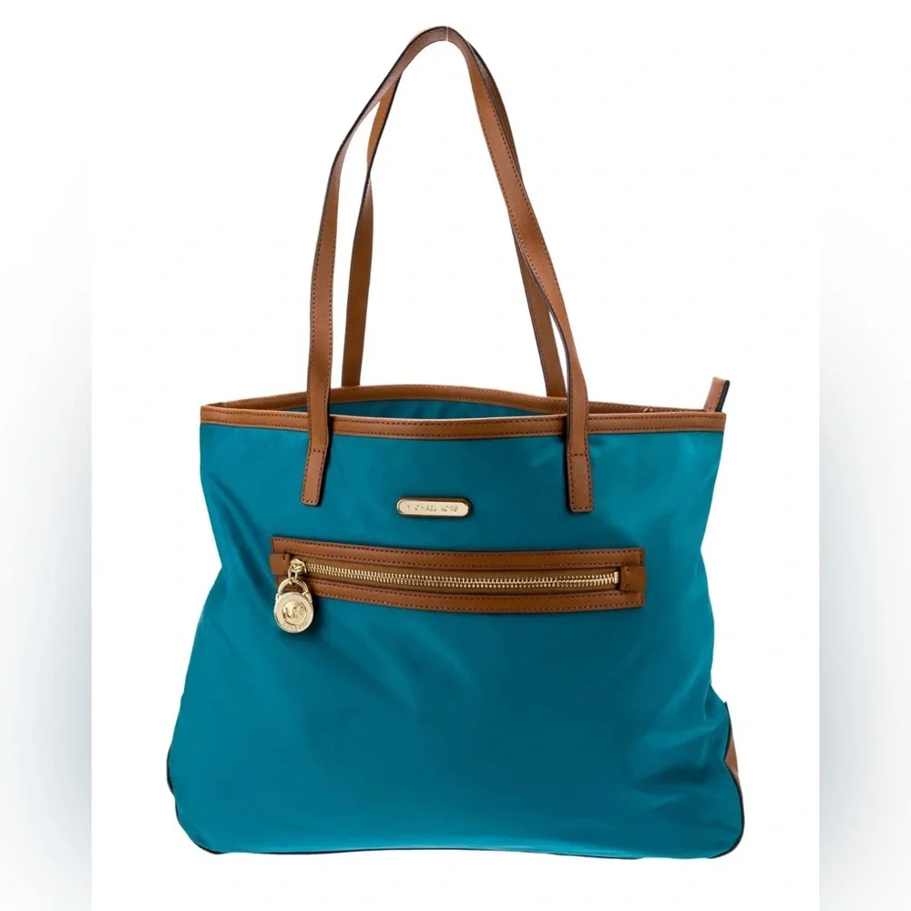 Michael Kors Kempton Aqua Nylon Large Tote Bag